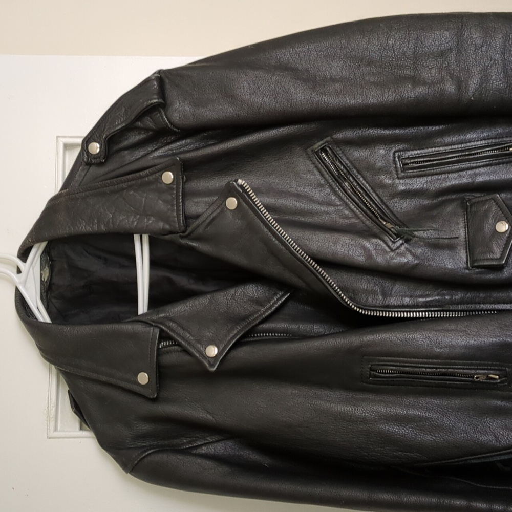Vintage police like leather jacket (biker style)